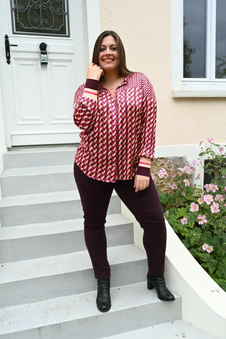 Chemise fluide imprimée géométrique – élégante – Image 2