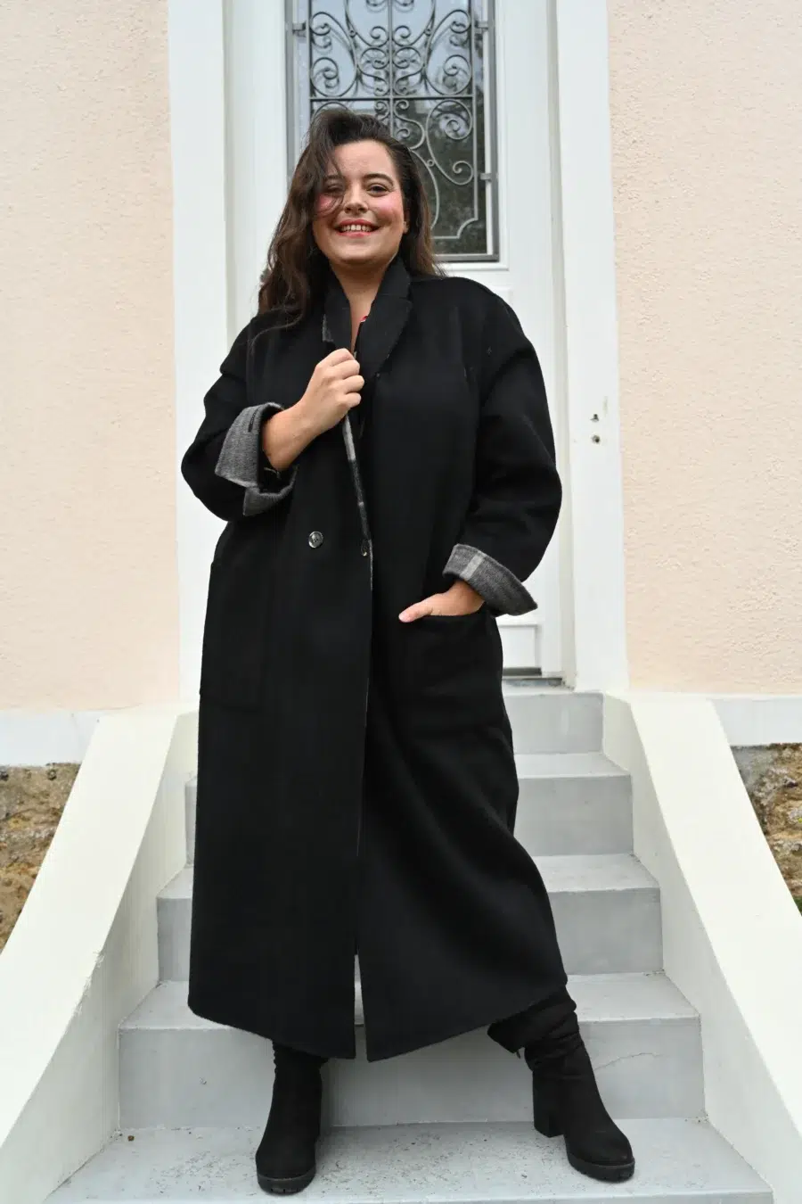 Manteau oversize en laine réversible – confort et élégance – Image 2