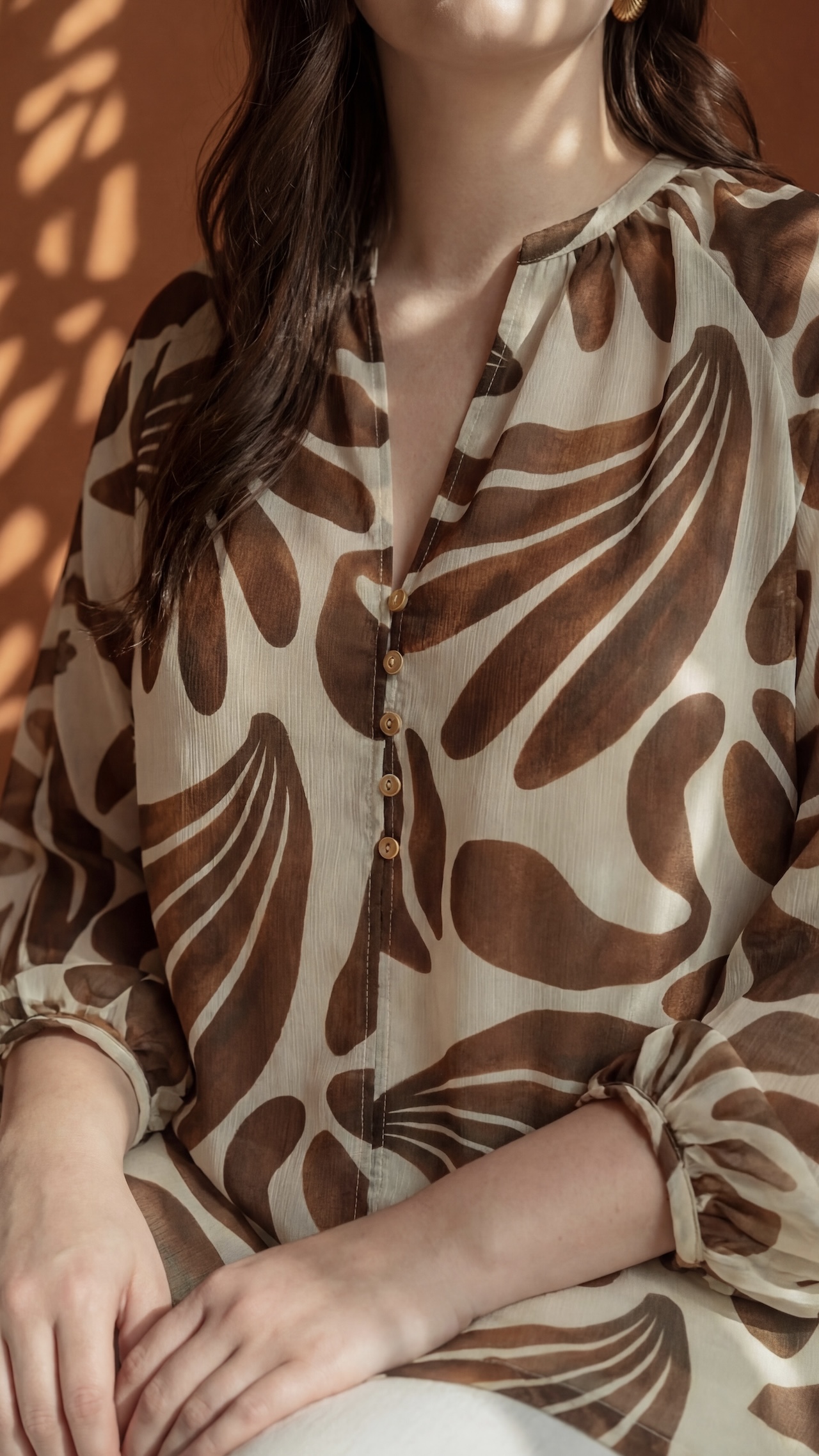 Tunique en voile imprimé tendance pour l'été