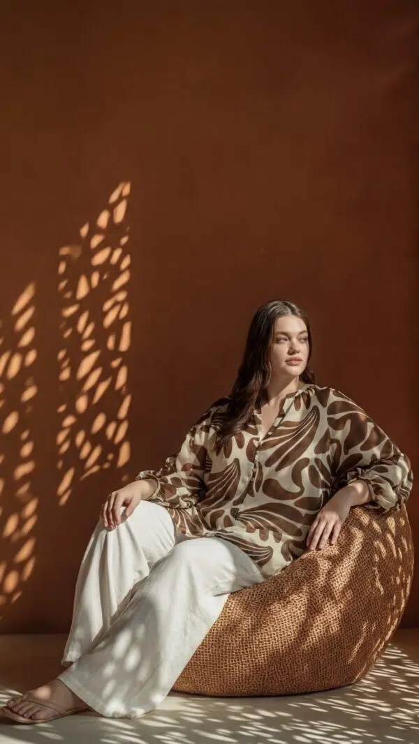 Tunique en voile imprimé tendance pour l'été