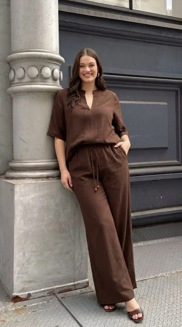 Pantalon large été confortable