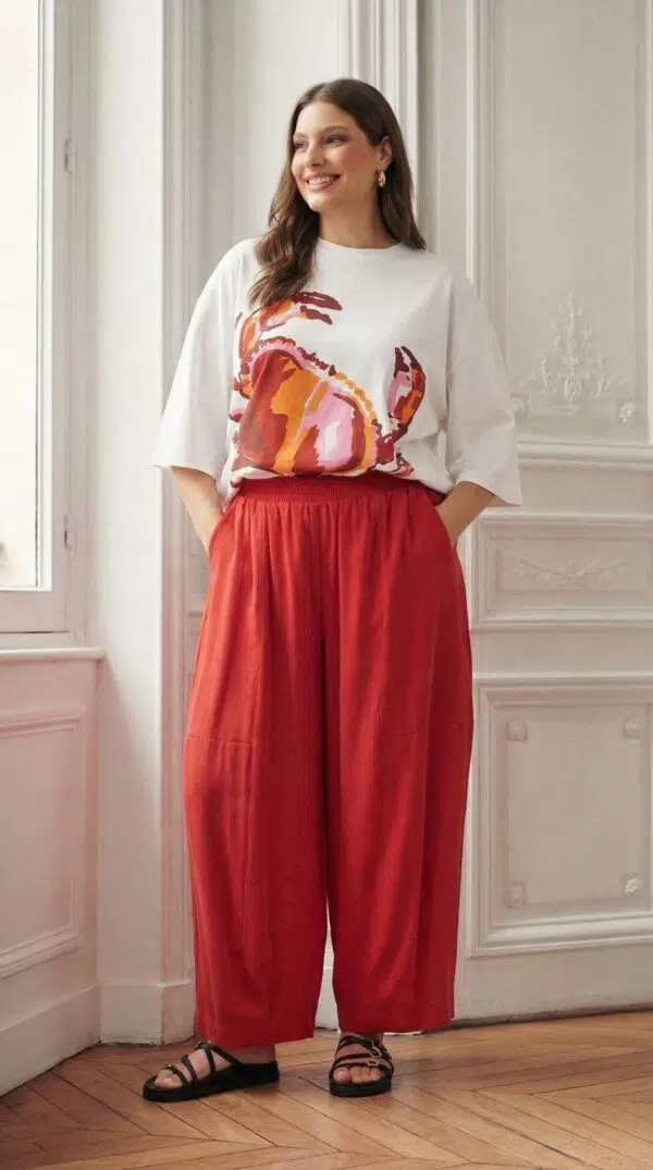 Pantalon large fluide 7/8ème été