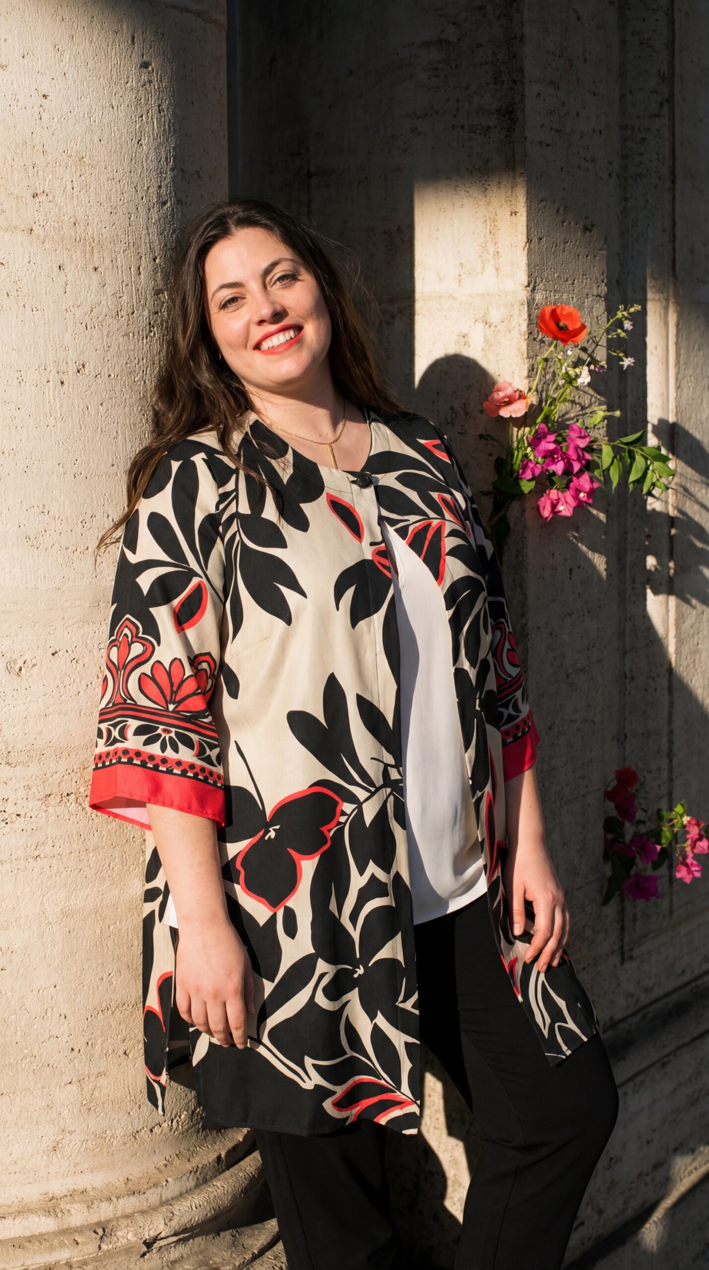 Veste fluide imprimée chic et féminine