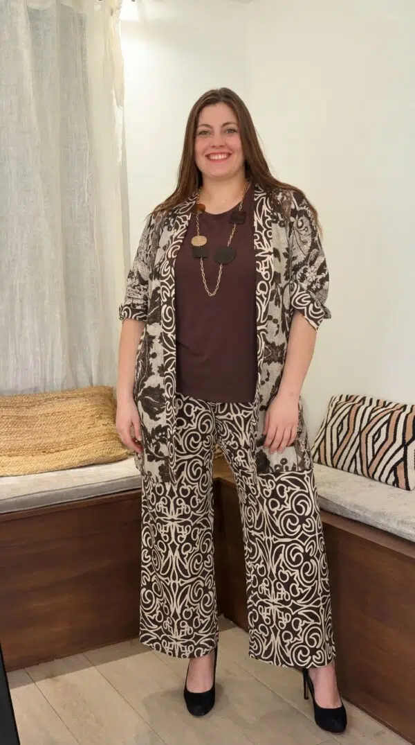 Pantalon en Viscose Imprimé Confortable pour l'été