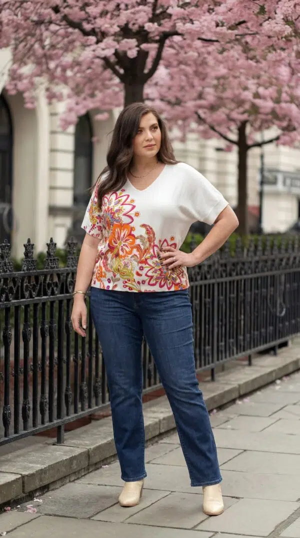 Pull en maille de lin avec encolure en V