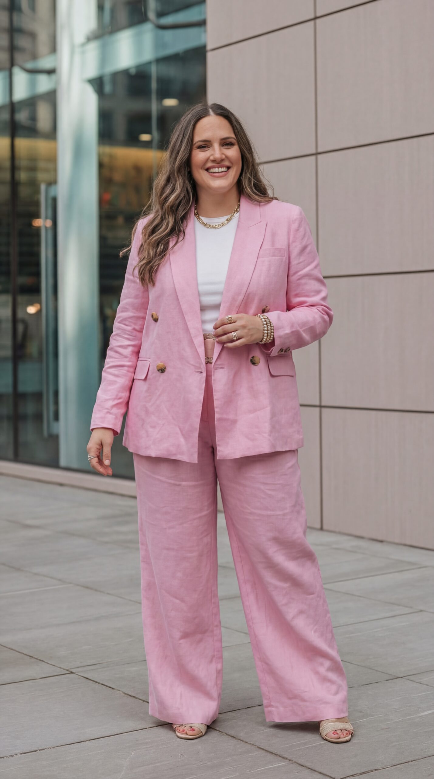 Veste croisée de tailleur en lin