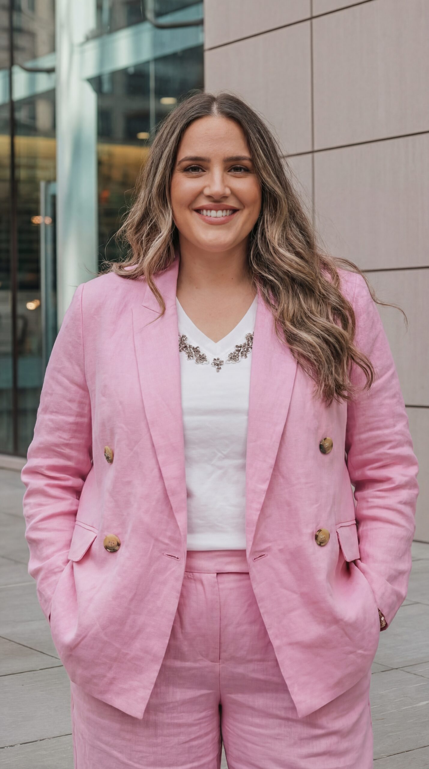 Veste croisée de tailleur en lin