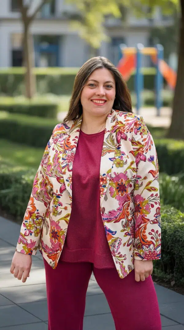 Blazer imprimé tendance en collaboration avec Devernois