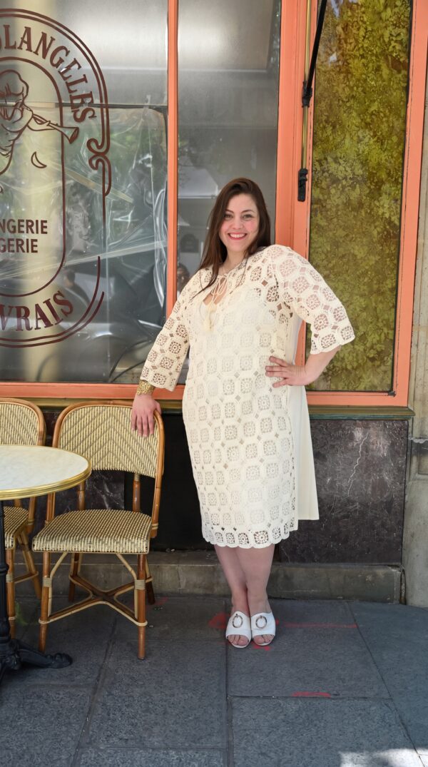 Robe longue en crochet maille jersey - Style hippie chic